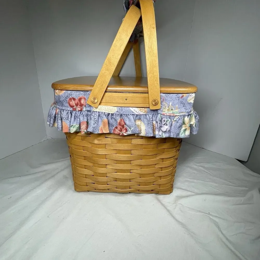 Longaberger 1998 Grandma Bonnie’s 2 Pie Basket Liner Plastic Protector 1 Riser